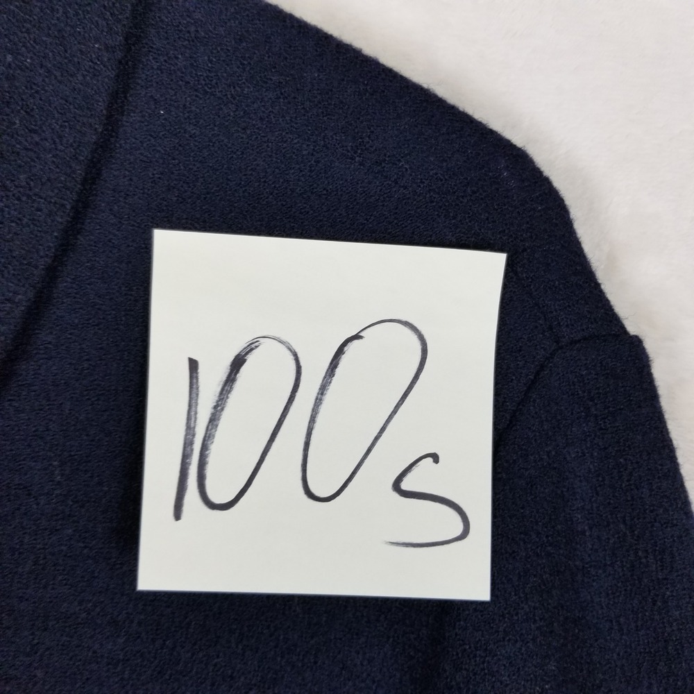 Eileen Fisher Wool Jacket Women L Navy Blue Full Zip Collared Minimalist 100s - Picture 8 of 8